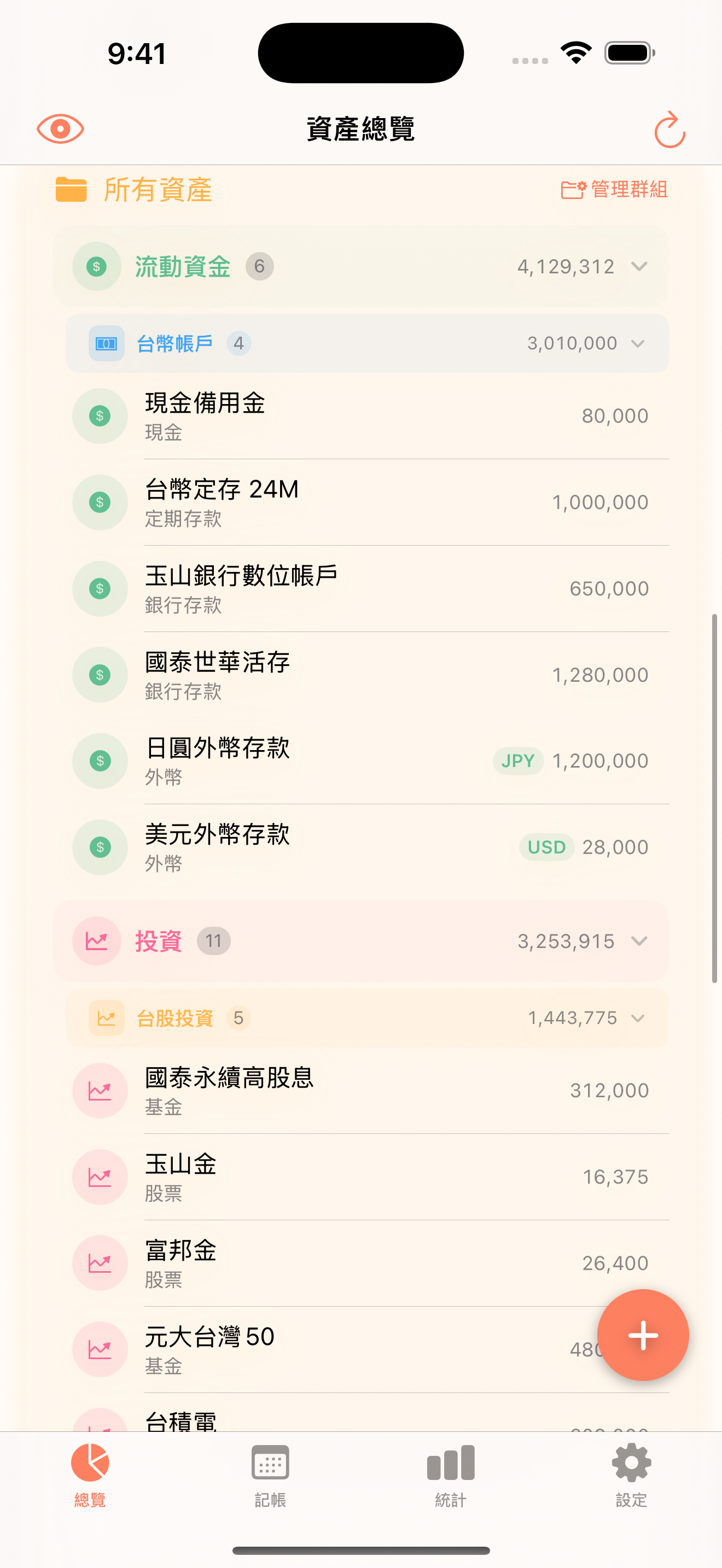 資產列表